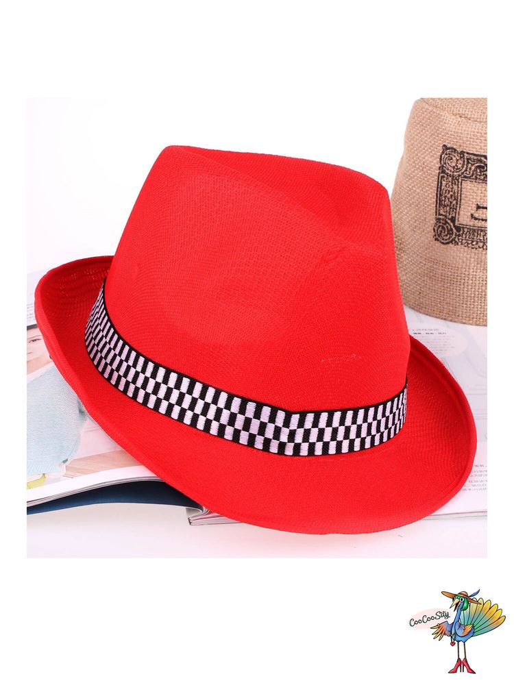 шляпа Стиляга детская, цвет красный, ог 52 см