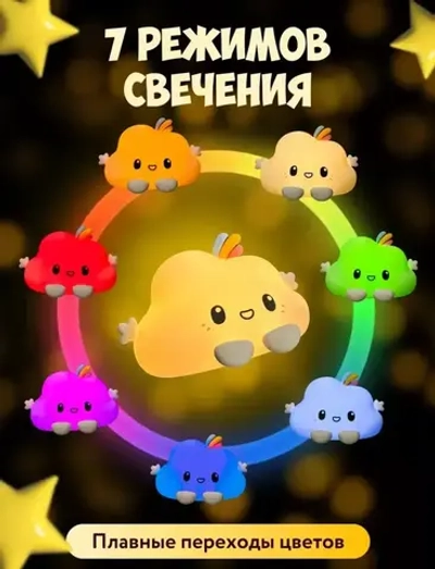 Ночник силиконовый Облачко для детей и новорожденных Novado