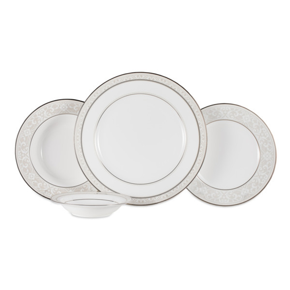 Сервиз столовый 16 предметов на 4 персоны Noritake Монтвейл платиновый кант