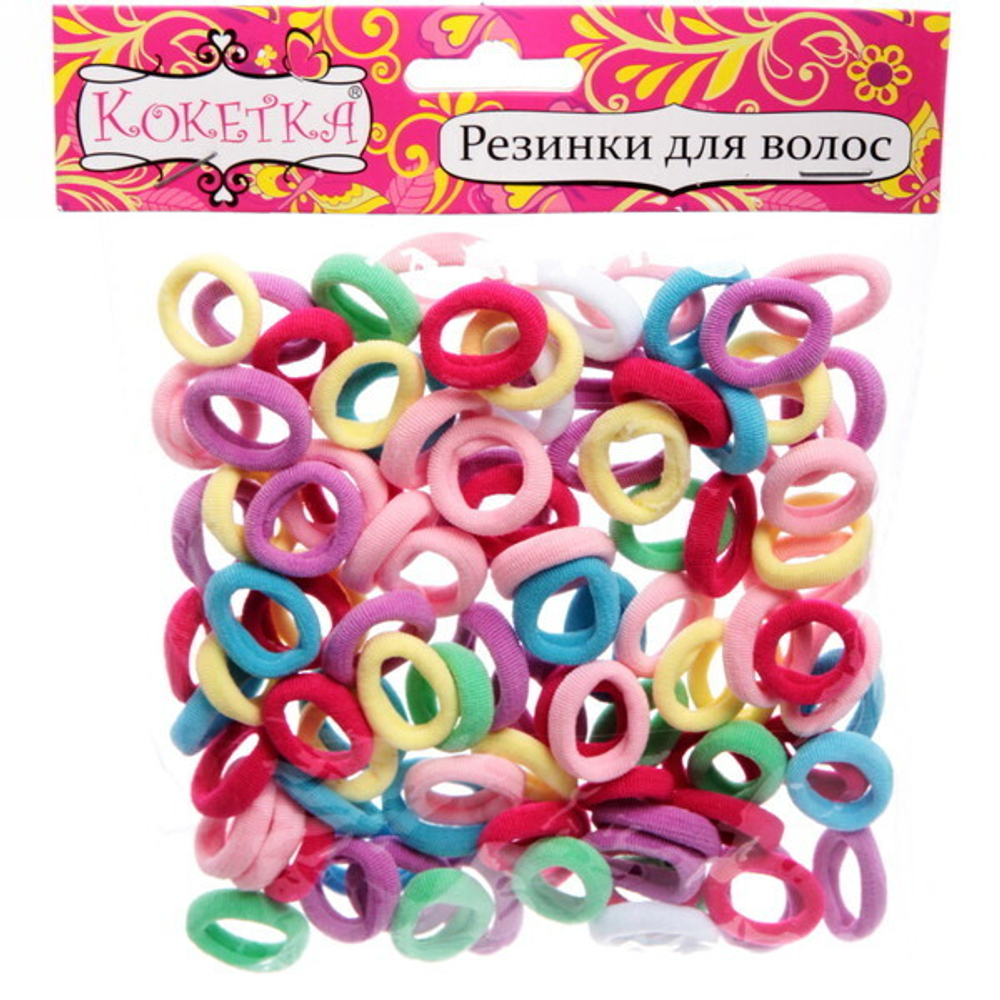 Резинки для волос 100шт «Кокетка - Вкусные колечки», цвет микс, d-2см
