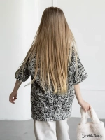 Футболка для девочки оверсайз, принт питон