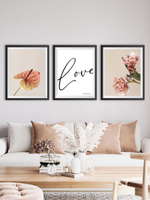 Набор постеров 30х40 цветы Love 3 шт арт 156974982 ТТН 246259003
