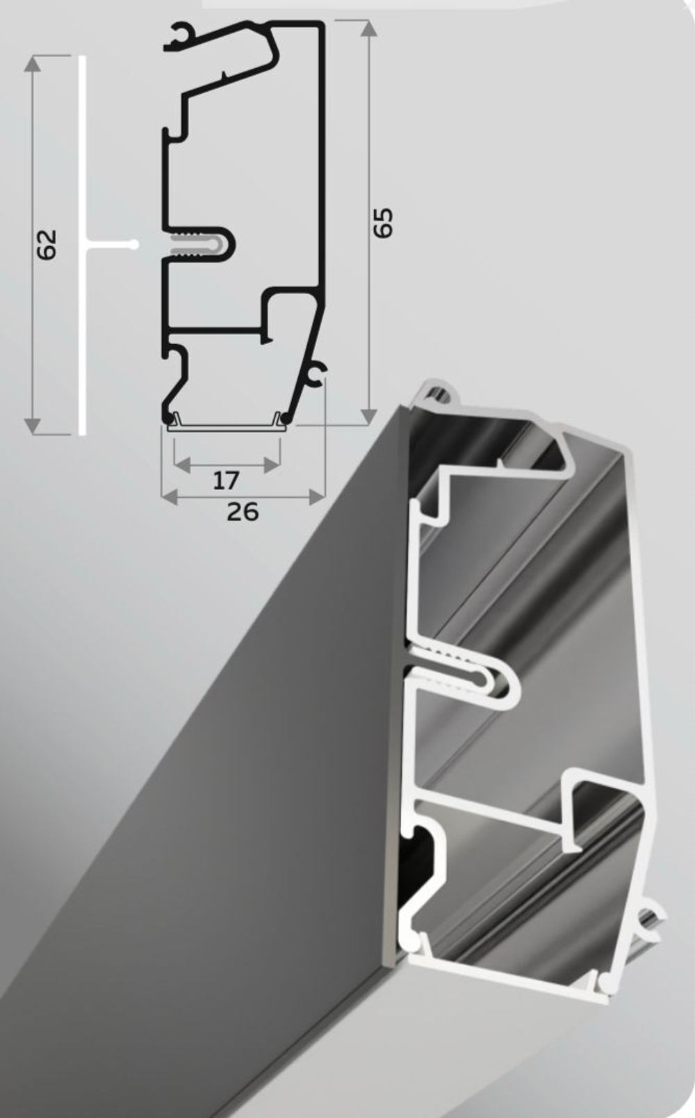 Профиль для ниш ALTEZA Sigma LED (2.0м), пог. м