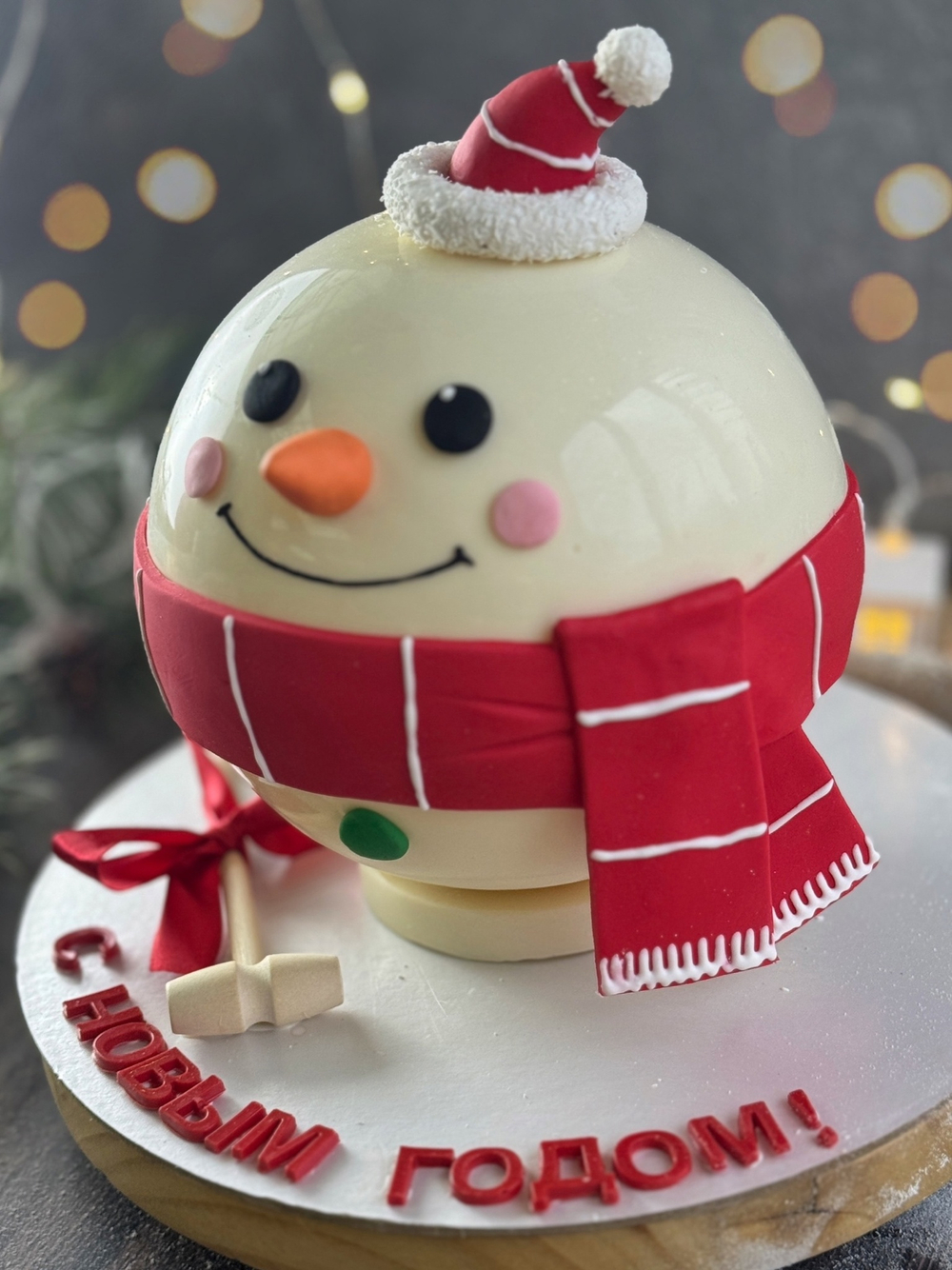 Торт шар бомба "Снеговик" НОВЫЙ ГОД 2026