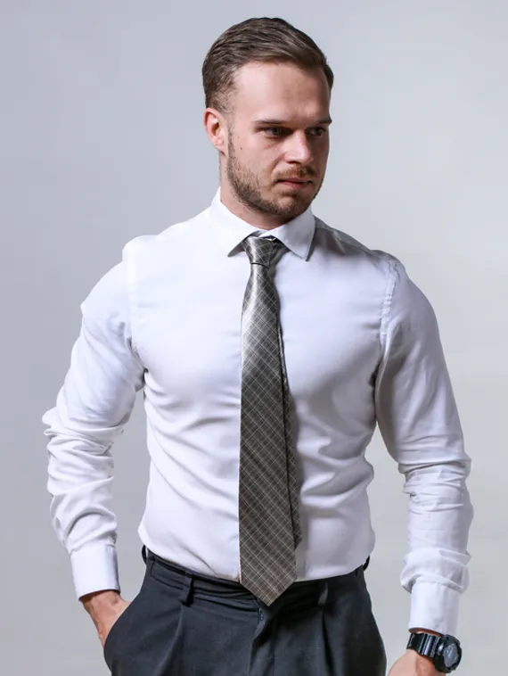 Галстук золотистый в полоску