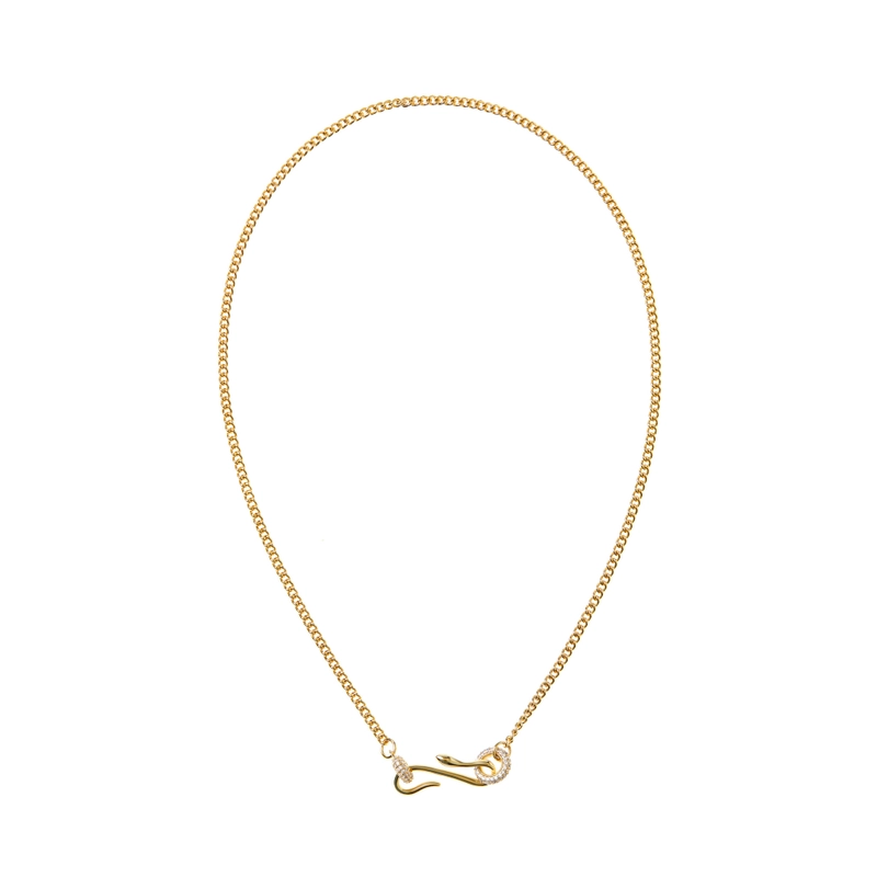 Колье с Подвеской Блестящим Крючком – Золото