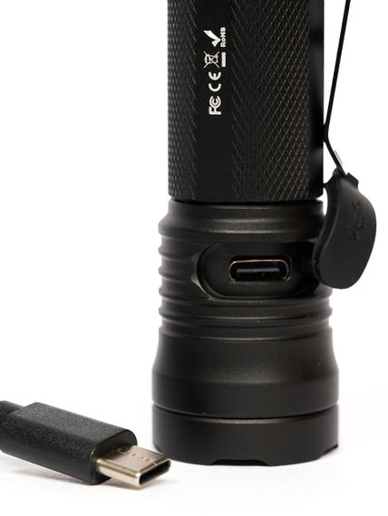 Ручной фонарь Skywoods Mystic 1000 люмен USB-Type C холодный свет IP67