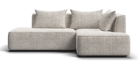 Угловой диван правый Кинг Твин Шенилл Смарт кварц