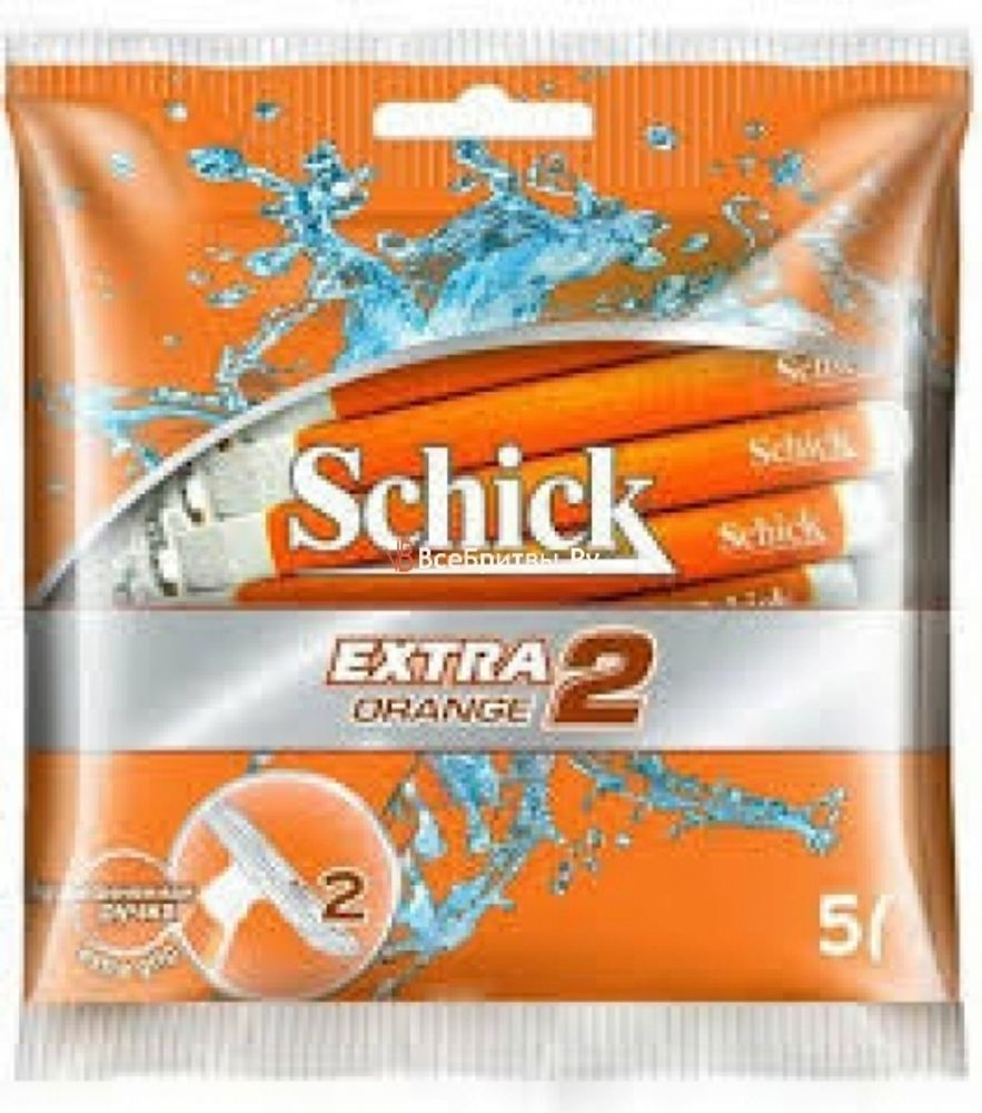 Schick одноразовые станки Extra-2 Orange 5шт