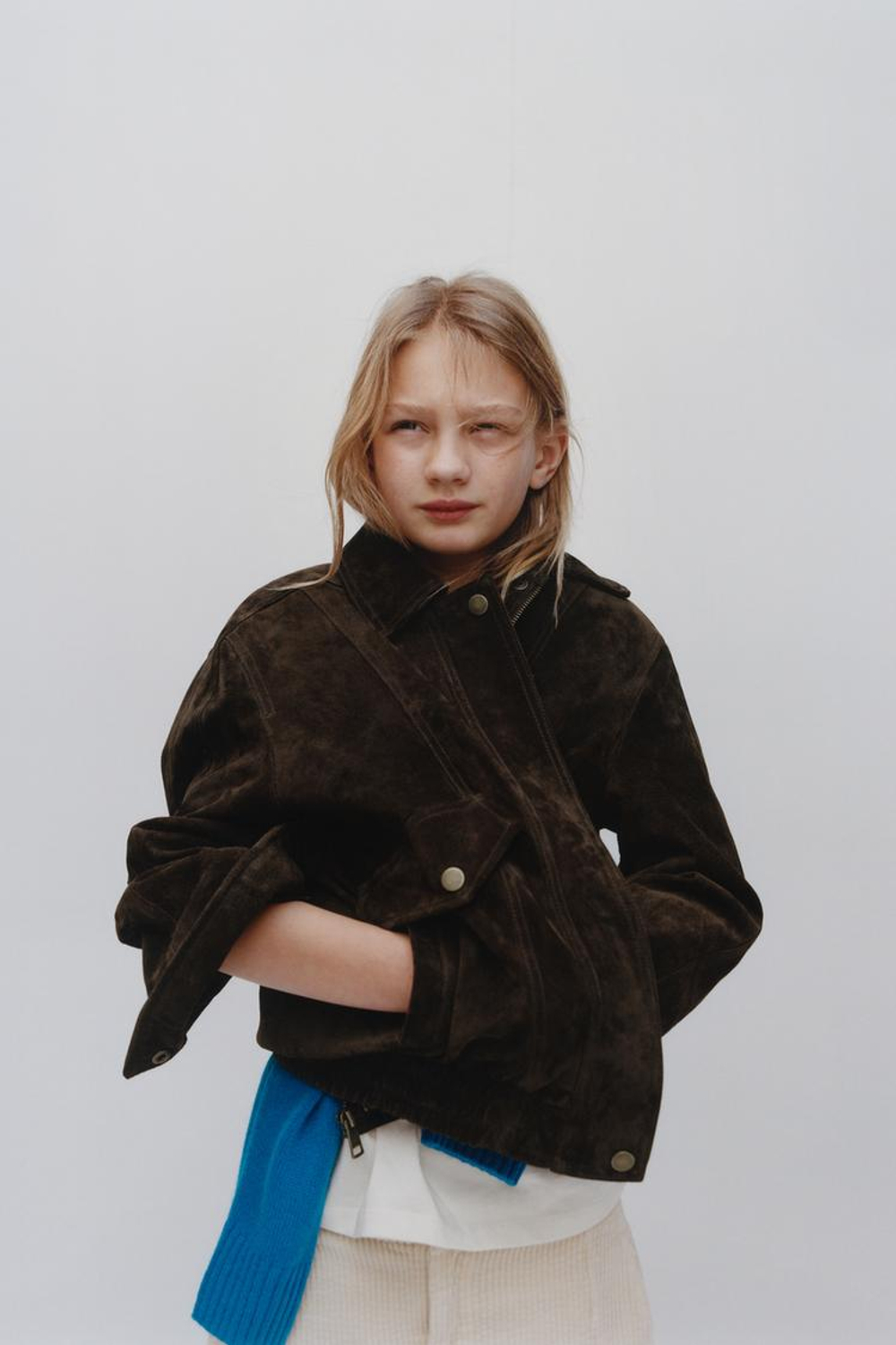 ZARA КУРТКА ИЗ 100% КОЖИ, ШОКОЛАДНЫЙ