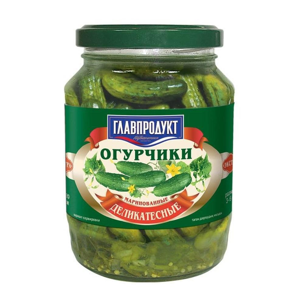 Огурцы маринованные Главпродукт 680 гр