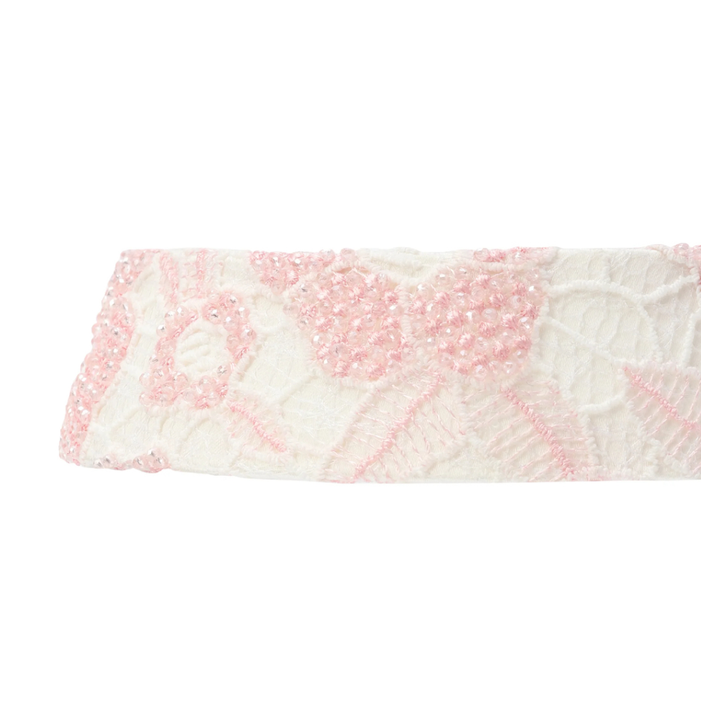 Кокошник с розовыми цветами и декором