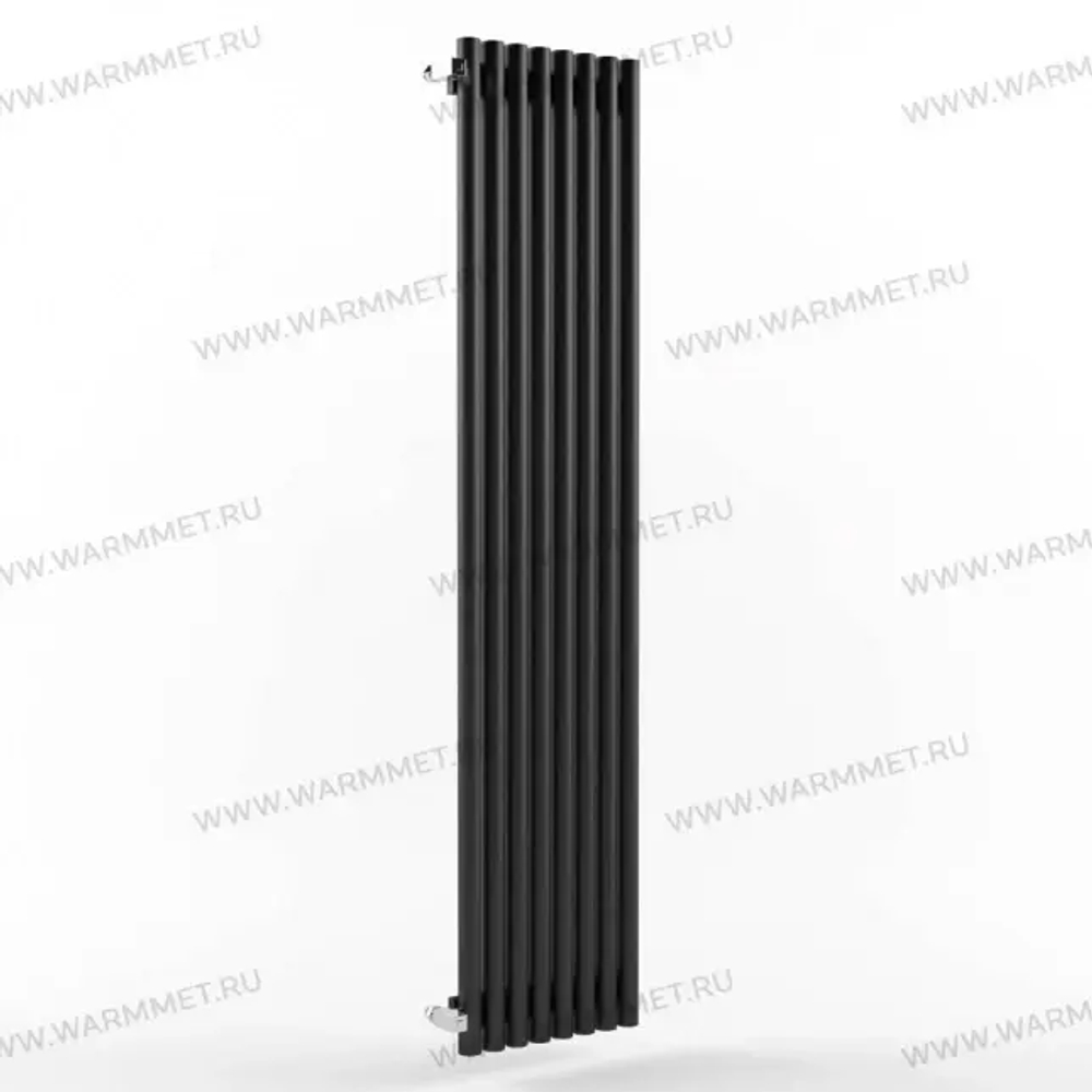 Радиатор WARMMET водяной настенный вертикальный Round 42 V (W) ЧЕРНЫЙ RAL9005