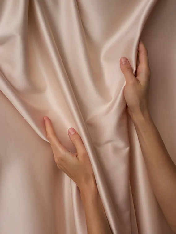 Атлас-стрейч бельевой оптом арт. 1007, Китай, светло-бежевый