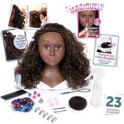 Игровая голова для причёсок Smoby My Beauty 320318WEB брюнетка с 23 аксессуарами от 3 лет — фото 3
