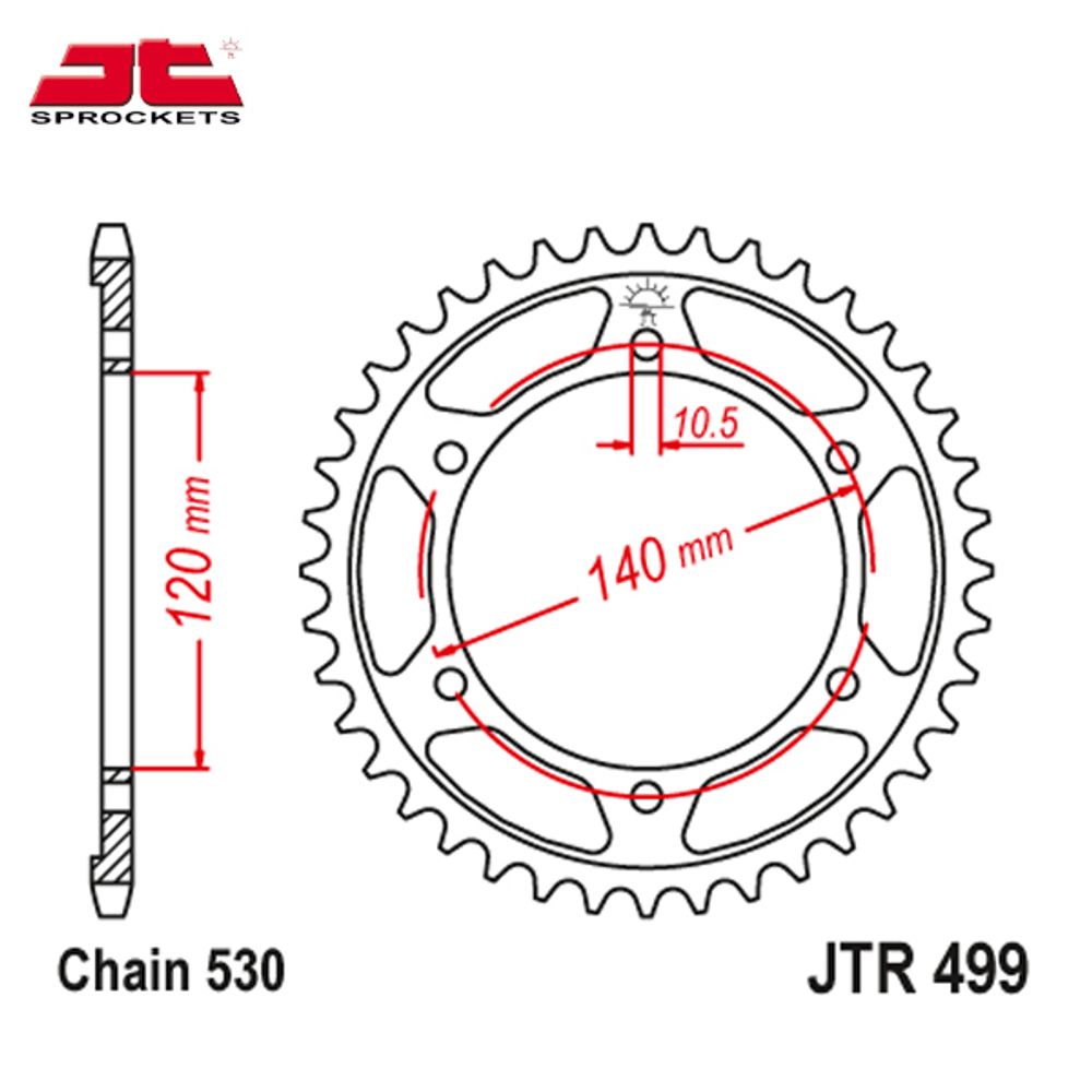 JT JTR499.39 звезда задняя (ведомая), 39 зубьев