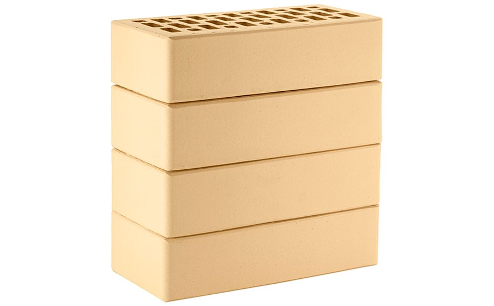 Кирпич ЛСР 1НФ Бежевый, гладкий М-175, 250х120х65 - лицевой керамический пустотелый