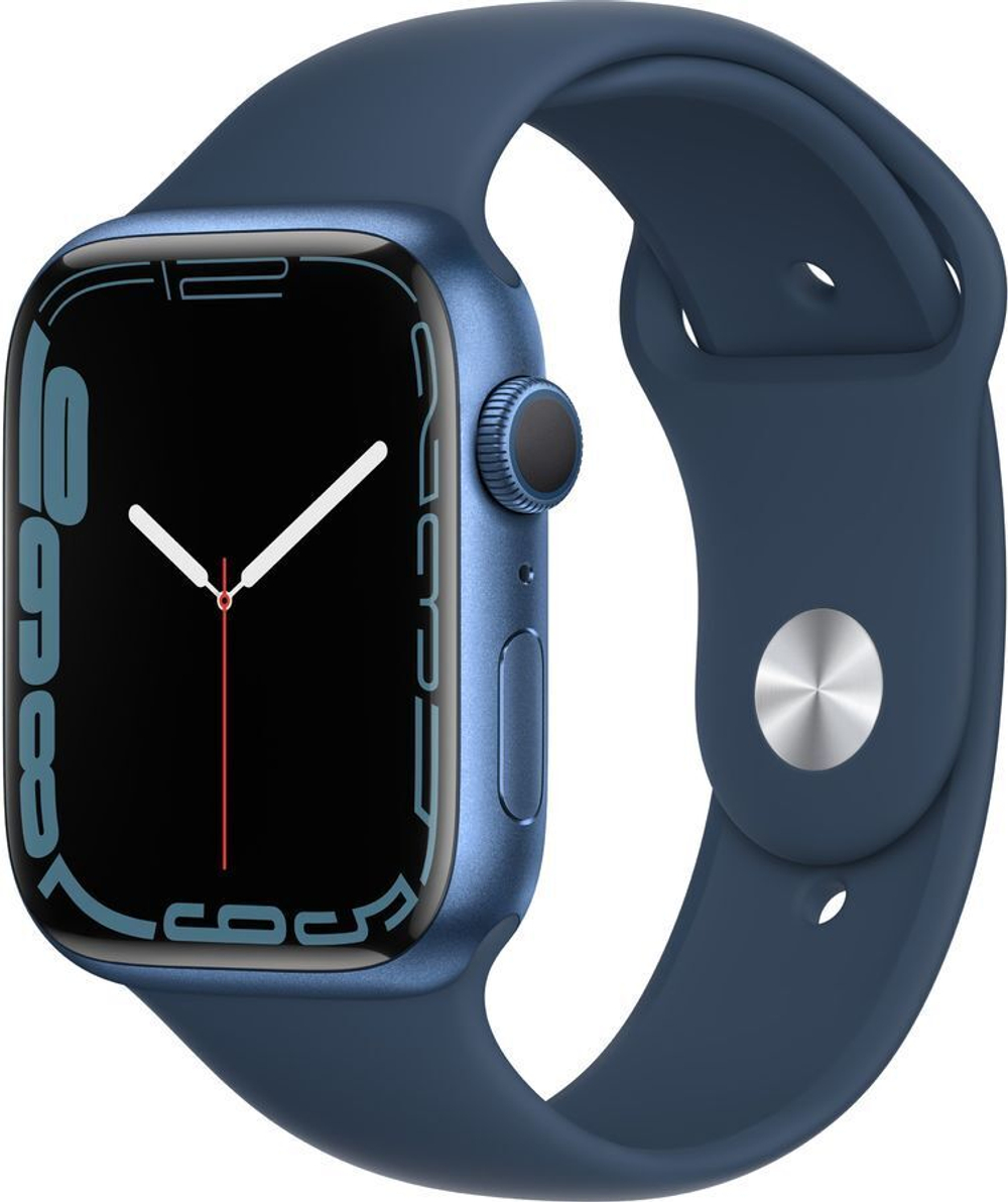 Умные часы Apple Watch Series 7 GPS 45mm Blue Aluminium Case with Blue Sport Band (MKN83RU/A)