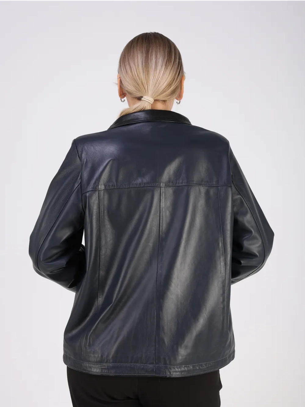 Кожаная куртка демисезонная натуральная оверсайз