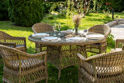 "Эспрессо–150 S" обеденная группа плетеная, цвет соломенный