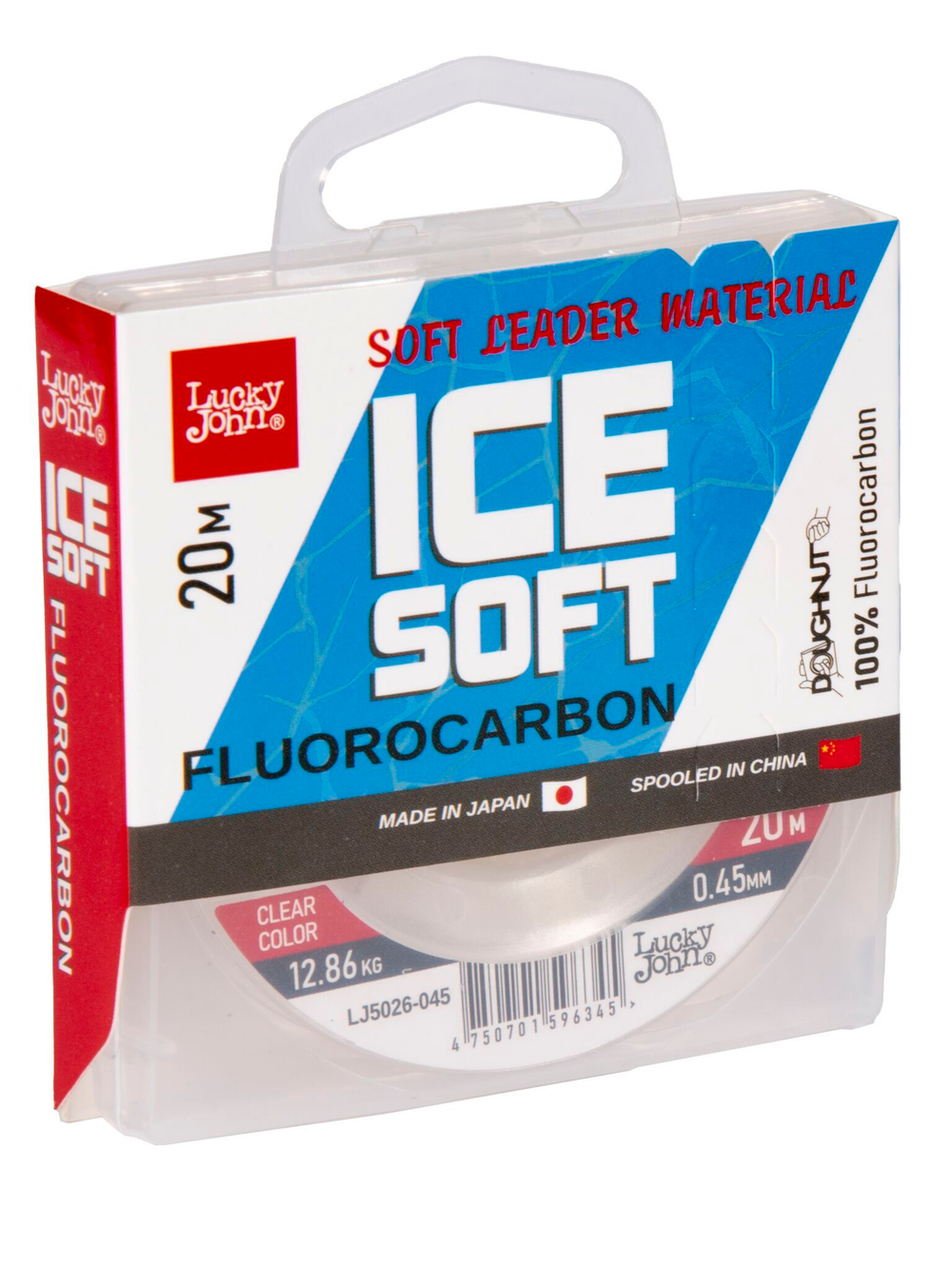 Леска монофильная зимняя Lucky John Ice Soft Fluorocarbon 20 м, 0.45 мм