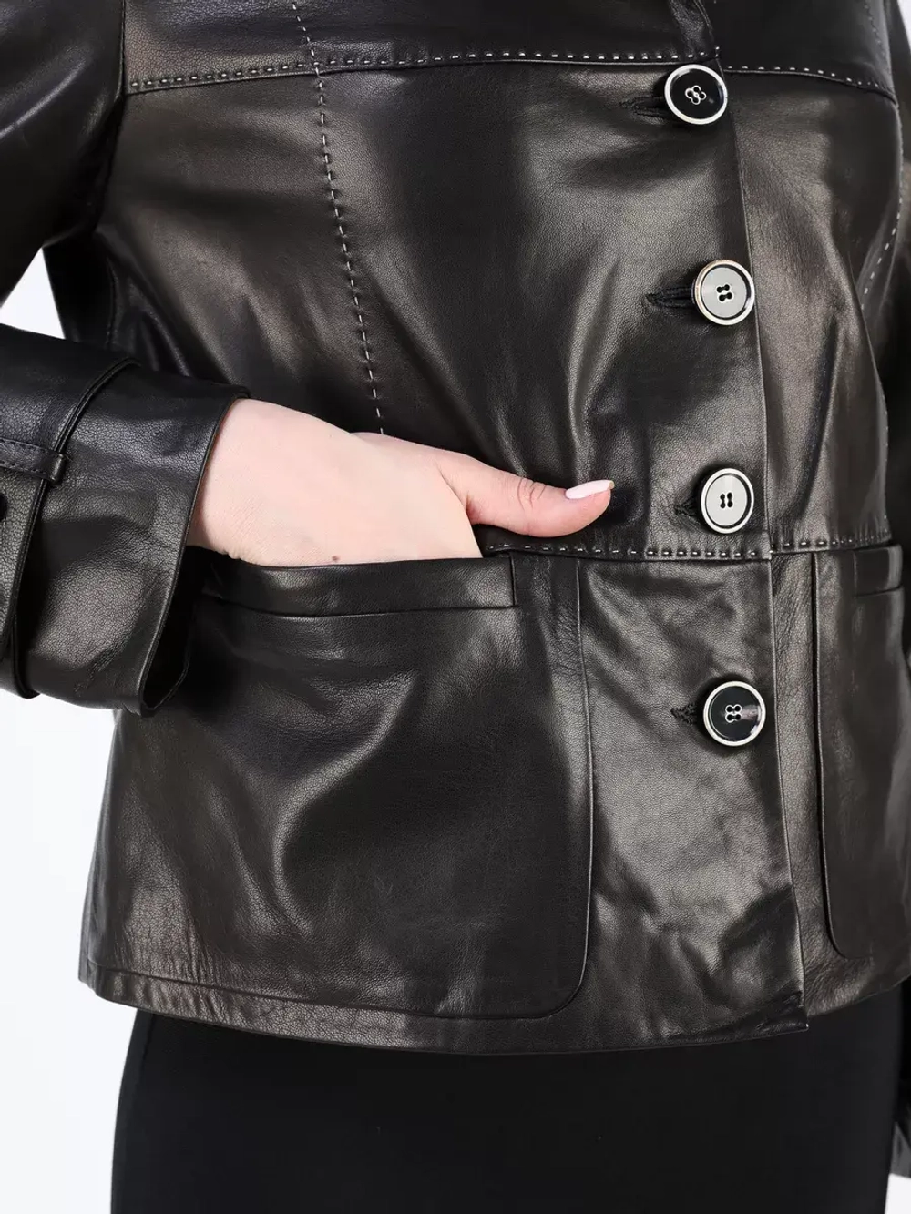 Кожаная куртка демисезонная пиджак