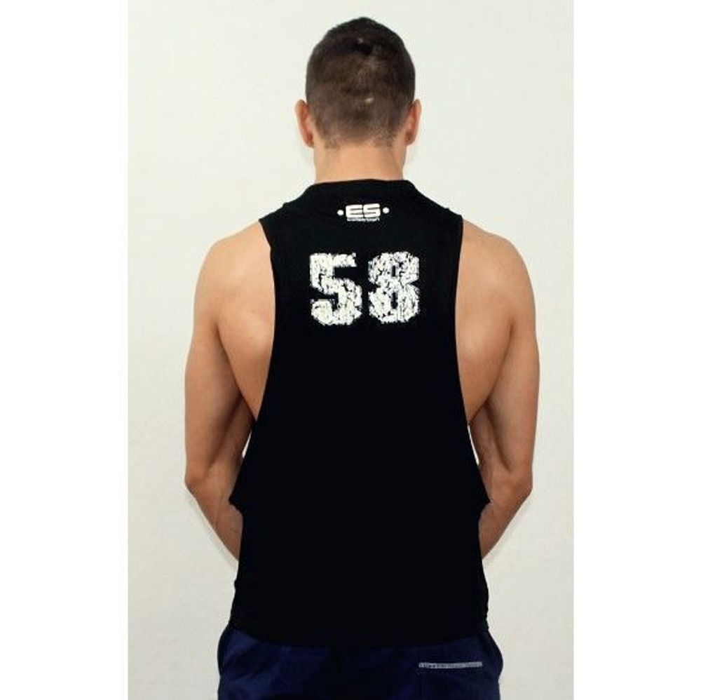Мужская майка черная с красным принтом ES Collection 58
