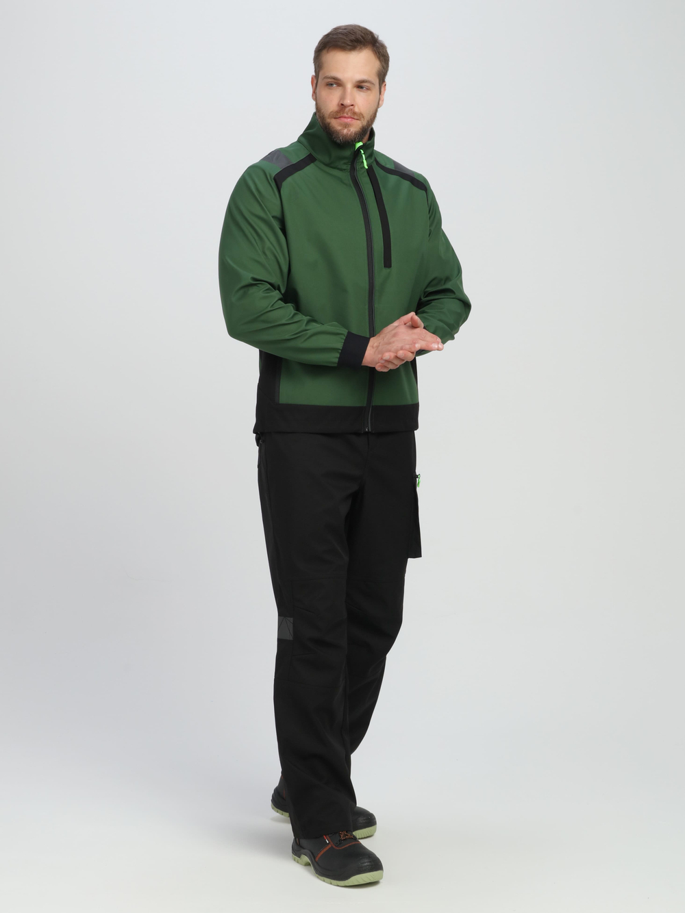 Куртка ProfLineLeader (тк.Софтшел), хаки/черный