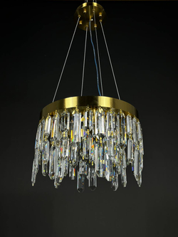 Люстра подвесная Lanbos QS.99571-400 T, 6 ламп Е14, 240 Вт, золотая