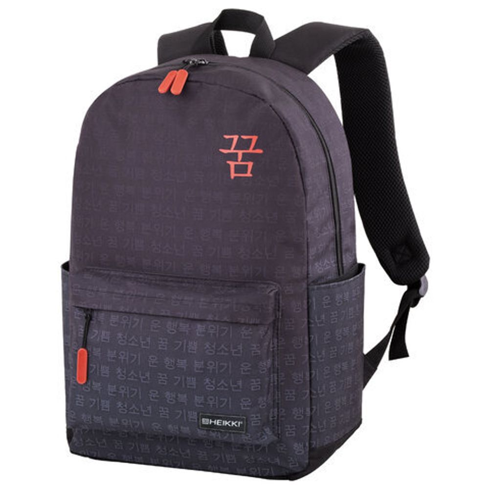 Рюкзак HEIKKI ENERGETIC (ХЕЙКИ) универсальный, эргономичный, Korean, черный, 43х30х16 см, 272531