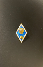 Знак об окончании юридического техникума (на закрутке). Разборный. ЛМД. СССР. XF-AU
