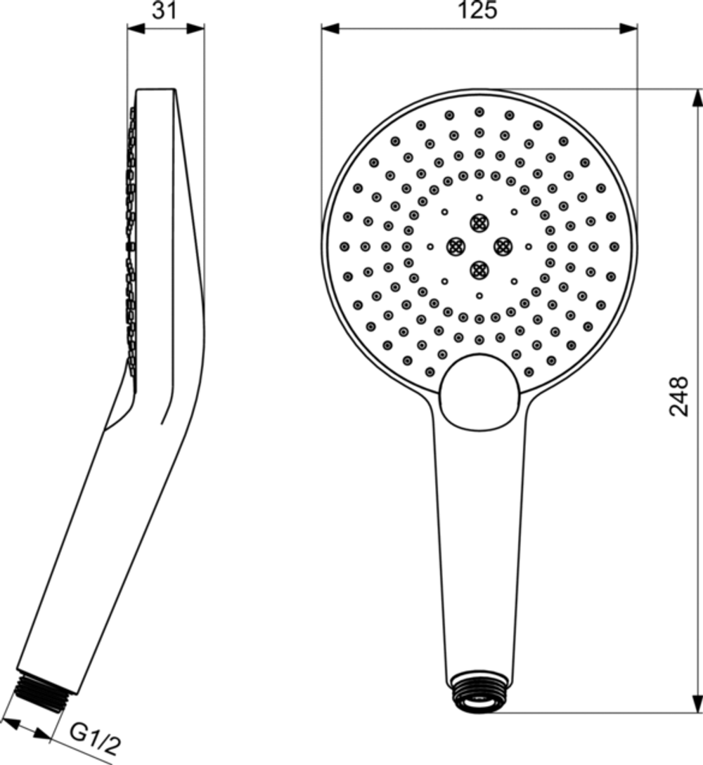 Душевая лейка O125 мм Ideal Standard IDEALRAIN EVO JET B1759AA для душа