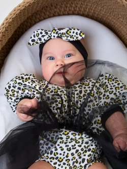 Платье-боди детское леопардовое