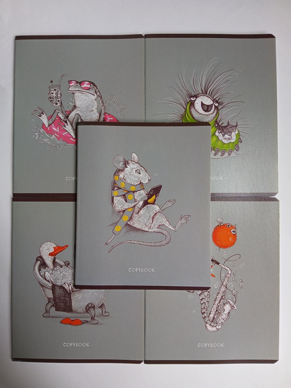 Тетради 48 листа А5+. "Сарказм", общая, клетка. Формат А5+ (163*203 мм). Арт.120014. С полями. Комплект 5 шт.