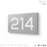 Номер на дверь 214, табличка на дверь для офиса, квартиры, кабинета, аудитории, склада, серый 120х70 мм, Айдентика Технолоджи