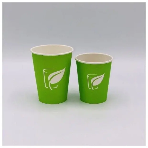 Бумажный стакан 350мл. Зелёный ЛОГО, 1000шт/кор. Лига пак