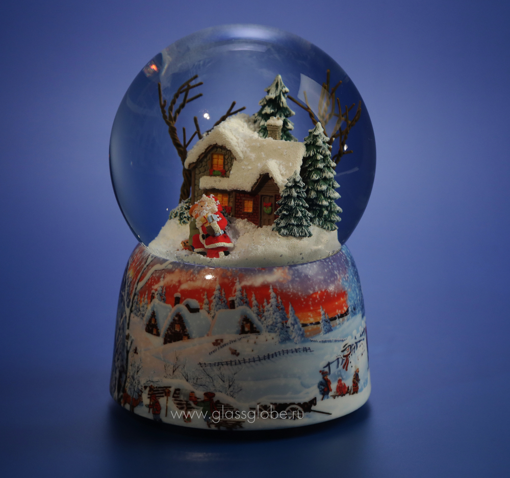 Новогодний стеклянный снежный шар "Загадай желание"