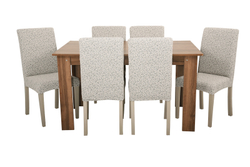 Чехол на стул без оборки Жаккард, цвет Кремовый, Набор 6 шт.