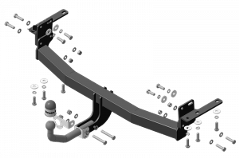 Фаркоп Motodor Nissan X-Trail, 2015-2022, Renault Koleos 2017-2022 (оцинк. Шар) арт.91412-A