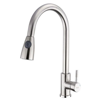 Смеситель для кухни, Frap, выдвиж излив, с картриджем, нерж, F60899-1