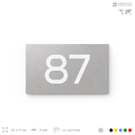 Табличка с номером 87 на дверь квартиры, для офиса, кабинета, аудитории, склада, серая 120х70 мм, Айдентика Технолоджи