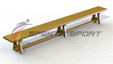 Скамейка гимнастическая 2500 мм. (3 деревянные ножки)