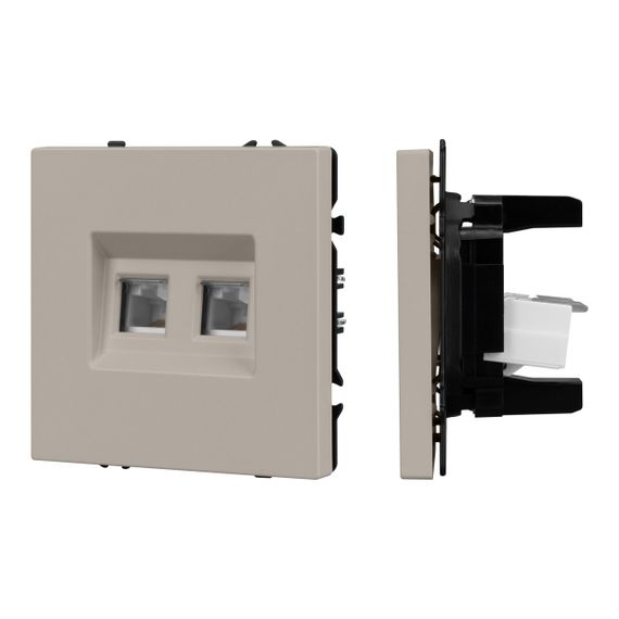 Механизм сдвоенной компьютерной розетки SCT-NOBE-MPC2-SFPL-CA (RJ-45, CAT6) Arlight 059450