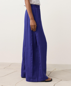 OYSHO Широкие брюки из 100% льна с боковой складкой, кобальтовый