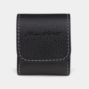 Чехол-держатель кожаный для наушников Petit Easy черного цвета