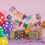 Упаковочная бумага, Крафт (0,7*1 м) Круги Люкс, Розовый, 1 шт.