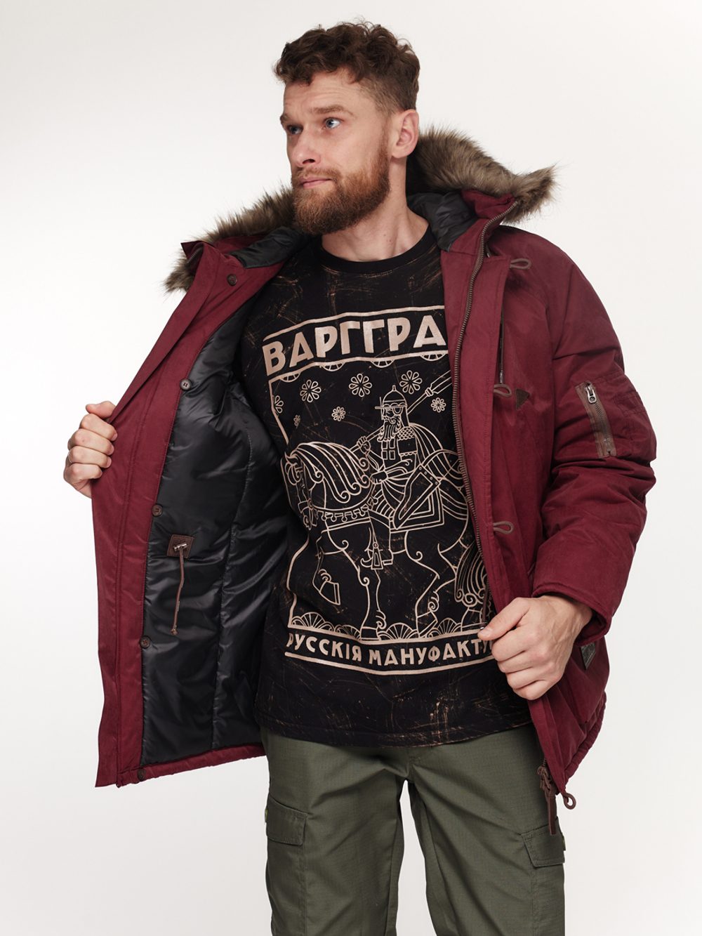 Куртка-Парка Варгградъ мужская бордо "Русколань"