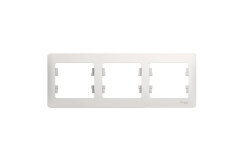 Рамка 3-ая Schneider Glossa горизонтальная белая