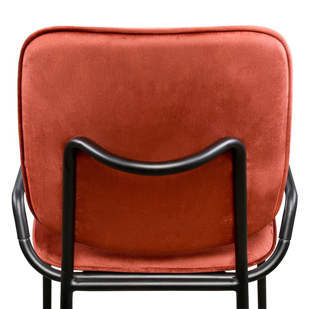 Стул Ror, Double Frame, велюр, черный/темно-красный