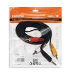 Кабель AUX Jack 3.5мм(4C) х 3RCA 1.5м. Exployd EX-K-1404